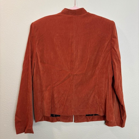 Miss Dorby Vintage Rust Faux Suede Blazer Jacket Button‎ Front Career Women's 16 - Picture 5 of 10